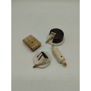 Lot Of 4 Vintage Ceramic Miniature Salt Pepper Shakers Arcadia Japan Rolling Pin